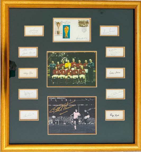 England 1966 SUPER RARE Full Team (11) + Ramsey, Hand Signed Photo Presentation & COA