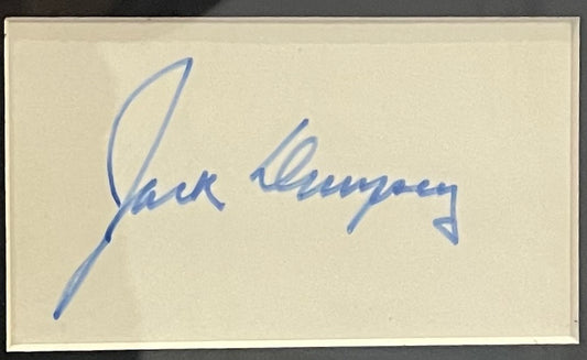 JACK DEMPSEY HAND SIGNED CARD PRESENTATION WITH AFTAL COA