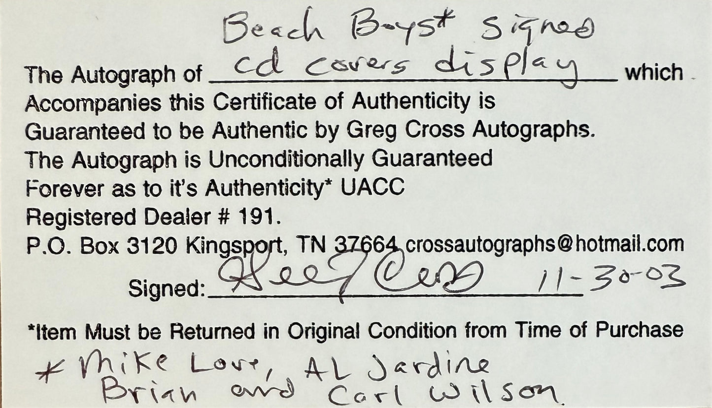 The Beach Boys Hand Signed 'Little Deuce Coupe' CD's & COA