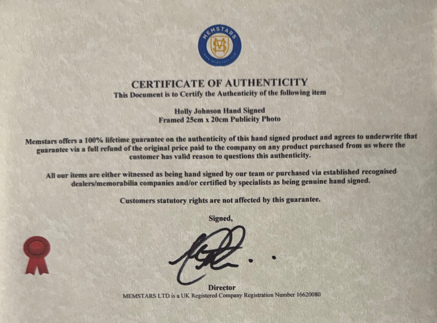 Holly Johnson, Frankie Goes To Hollywood, Hand Signed Photo Presentation With COA