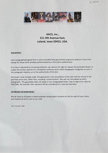 Johnny Cash, Hand Signed Original Framed Card With Photo Presentation & COA