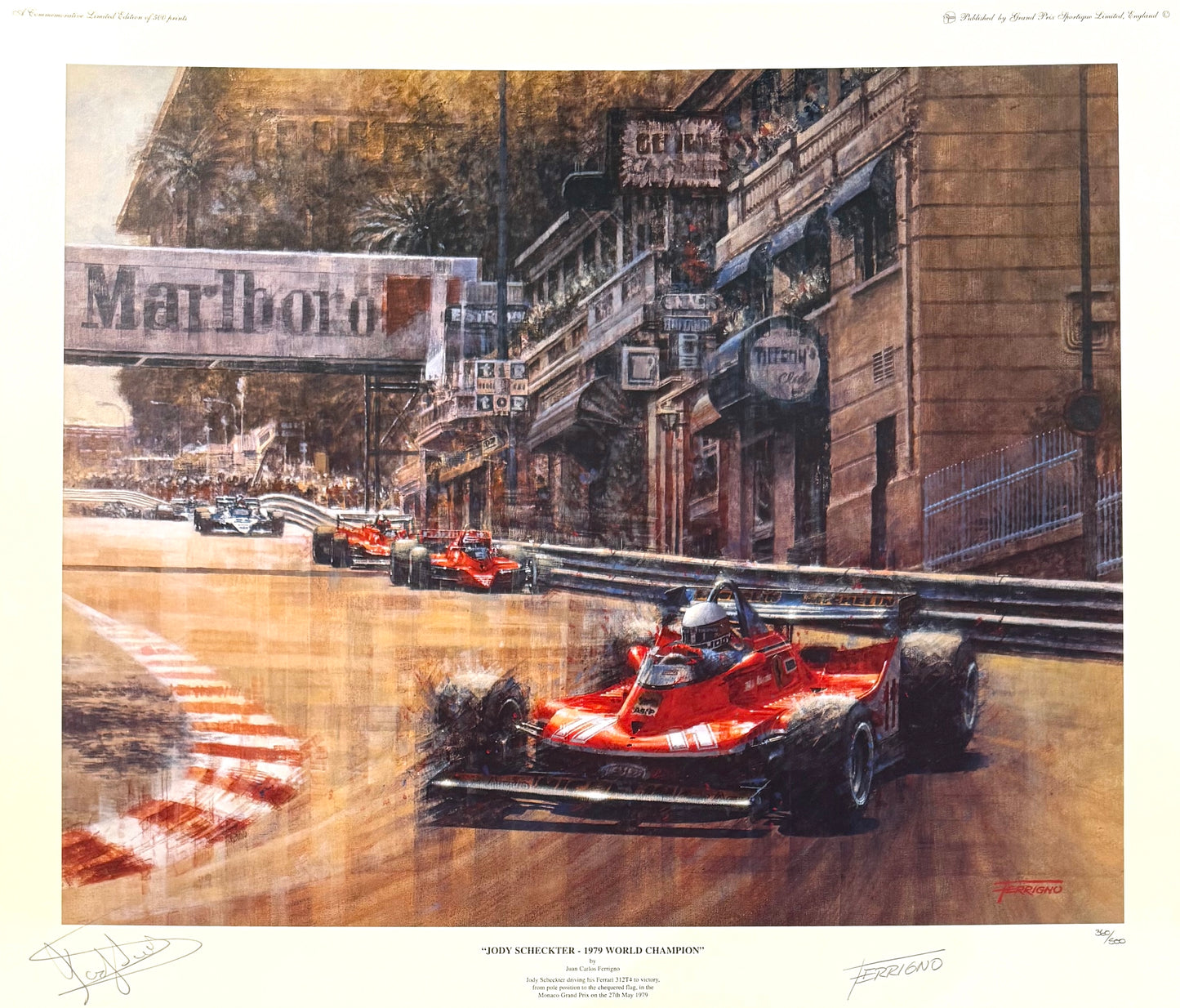 Jody Scheckter, Ferrari F1 World Champion, Hand Signed Ltd Edition Print & COA