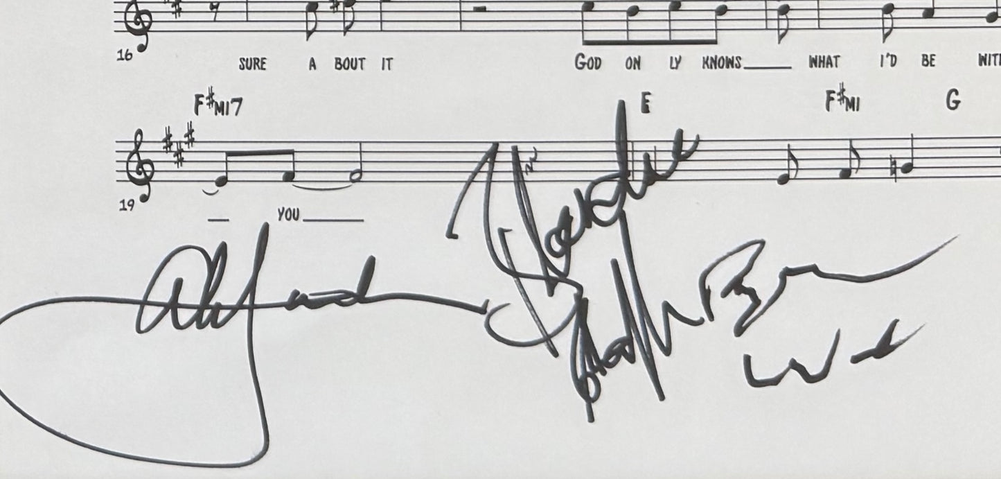 The Beach Boys; Wilson, Jardine, Chaplin Hand Signed Pet Sounds Songsheet & COA