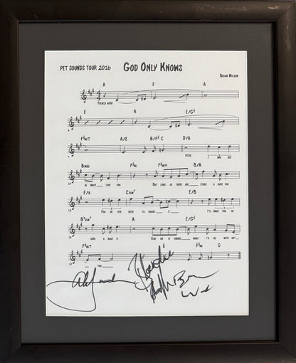 The Beach Boys; Wilson, Jardine, Chaplin Hand Signed Pet Sounds Songsheet & COA