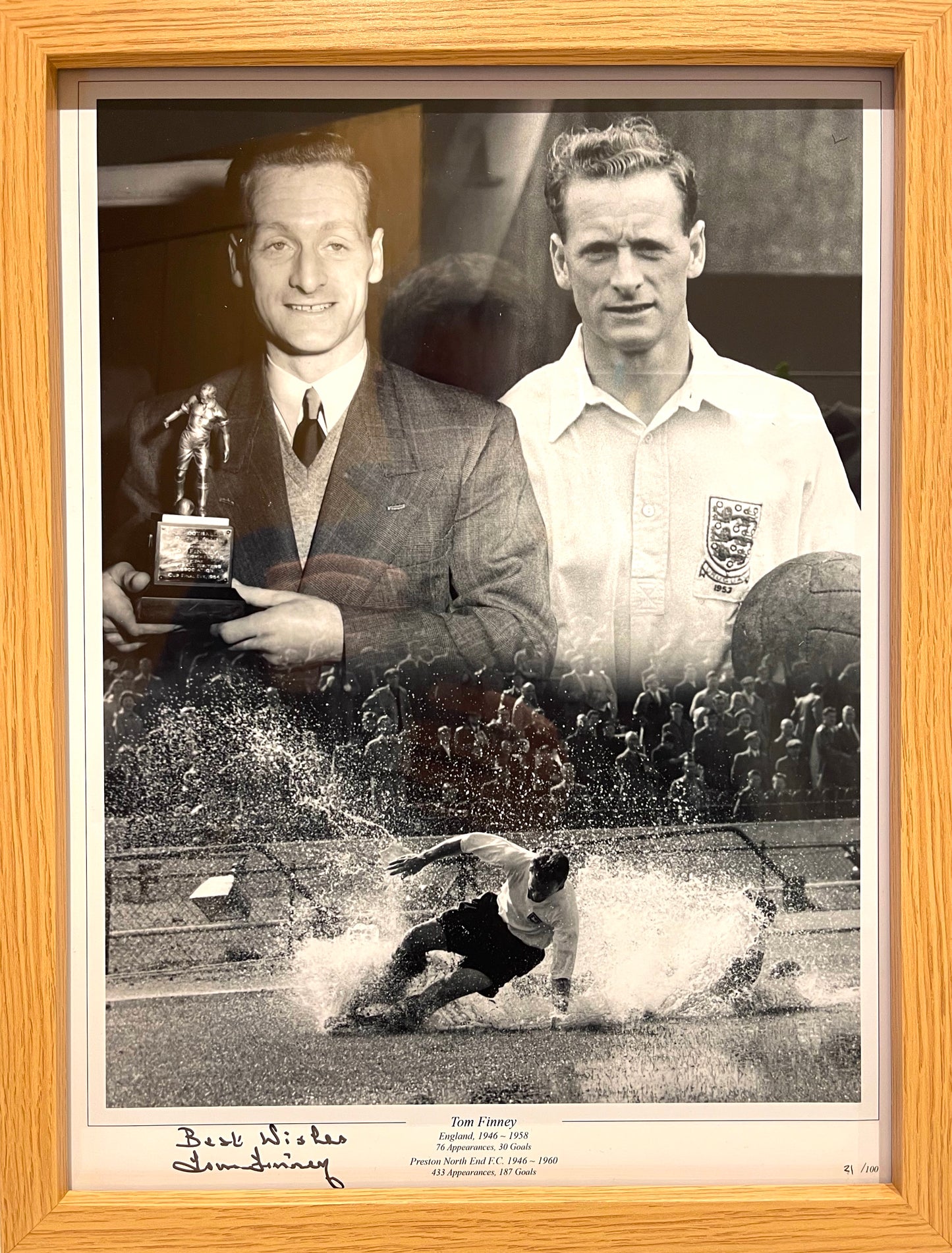 TOM FINNEY HAND SIGNED LIMITED EDITION PHOTO WITH COA