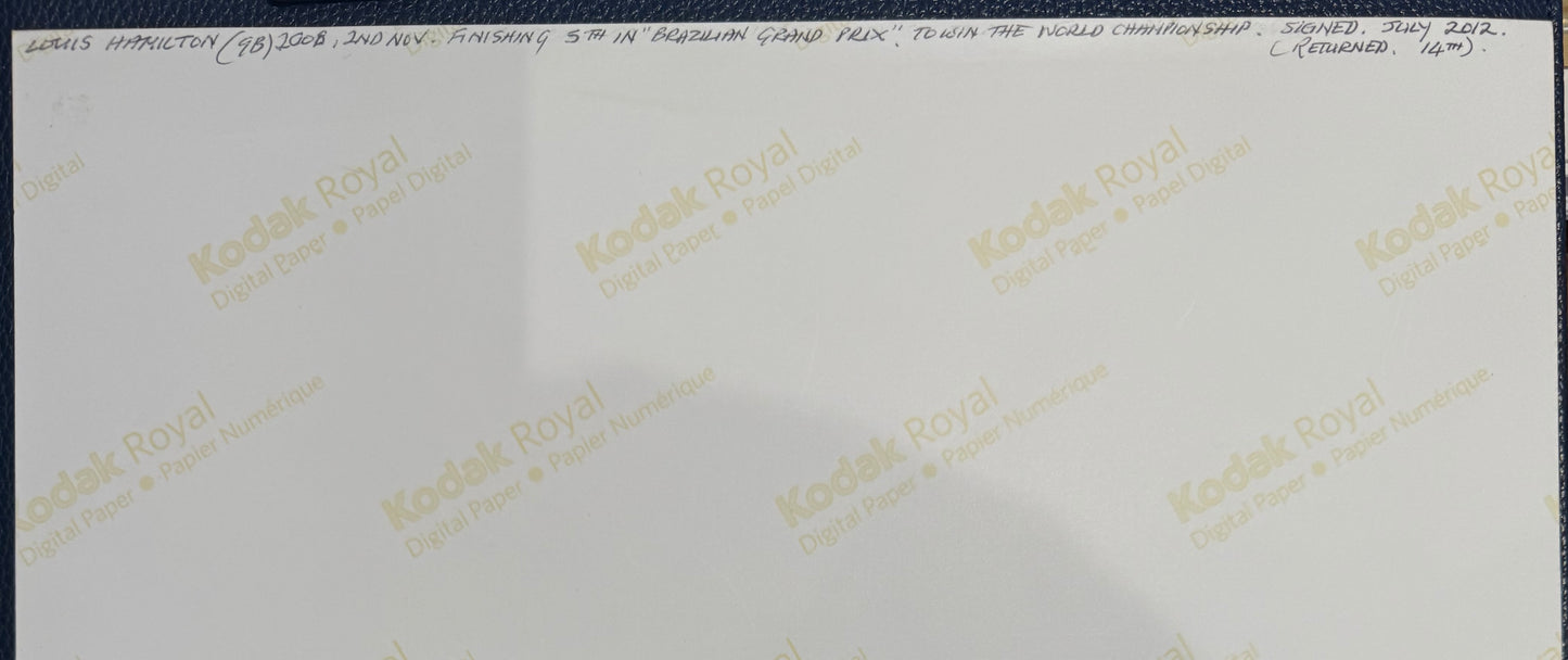Lewis Hamilton, F1 Mercedes McLaren Legend, Hand Signed Photo & COA