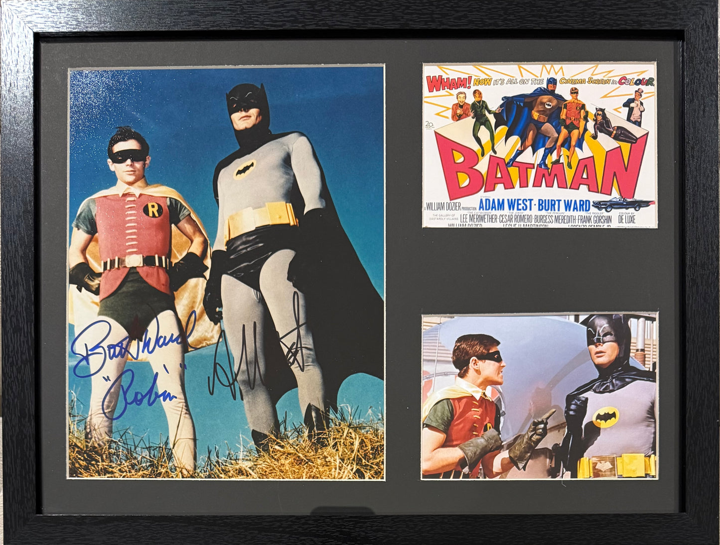 Adam West, Burt Ward, Guaranteed Hand Signed Mounted 'Batman' Presentation & COA