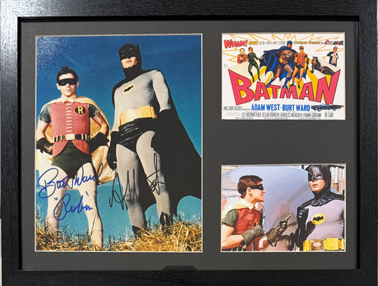 Adam West, Burt Ward, Guaranteed Hand Signed Mounted 'Batman' Presentation & COA