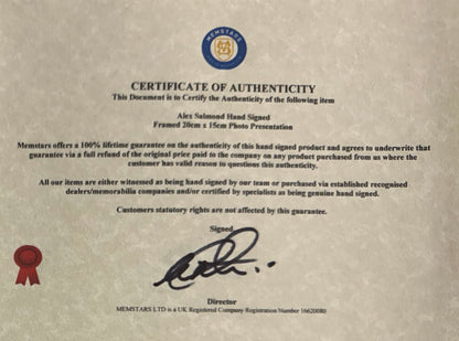 Alex Salmond, Former Scottish First Minister Hand Signed Photo With COA