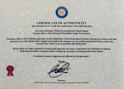 The Jam 'The Eton Rifles' Fully Band Hand Signed Single & COA