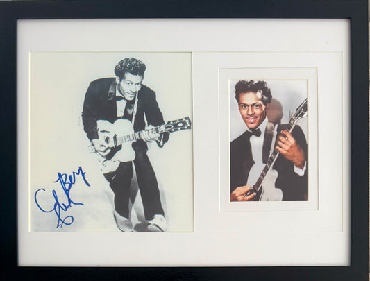Chuck Berry, Singer, Songwriter, Rock and Roll Star, Hand Signed Framed Photo & COA