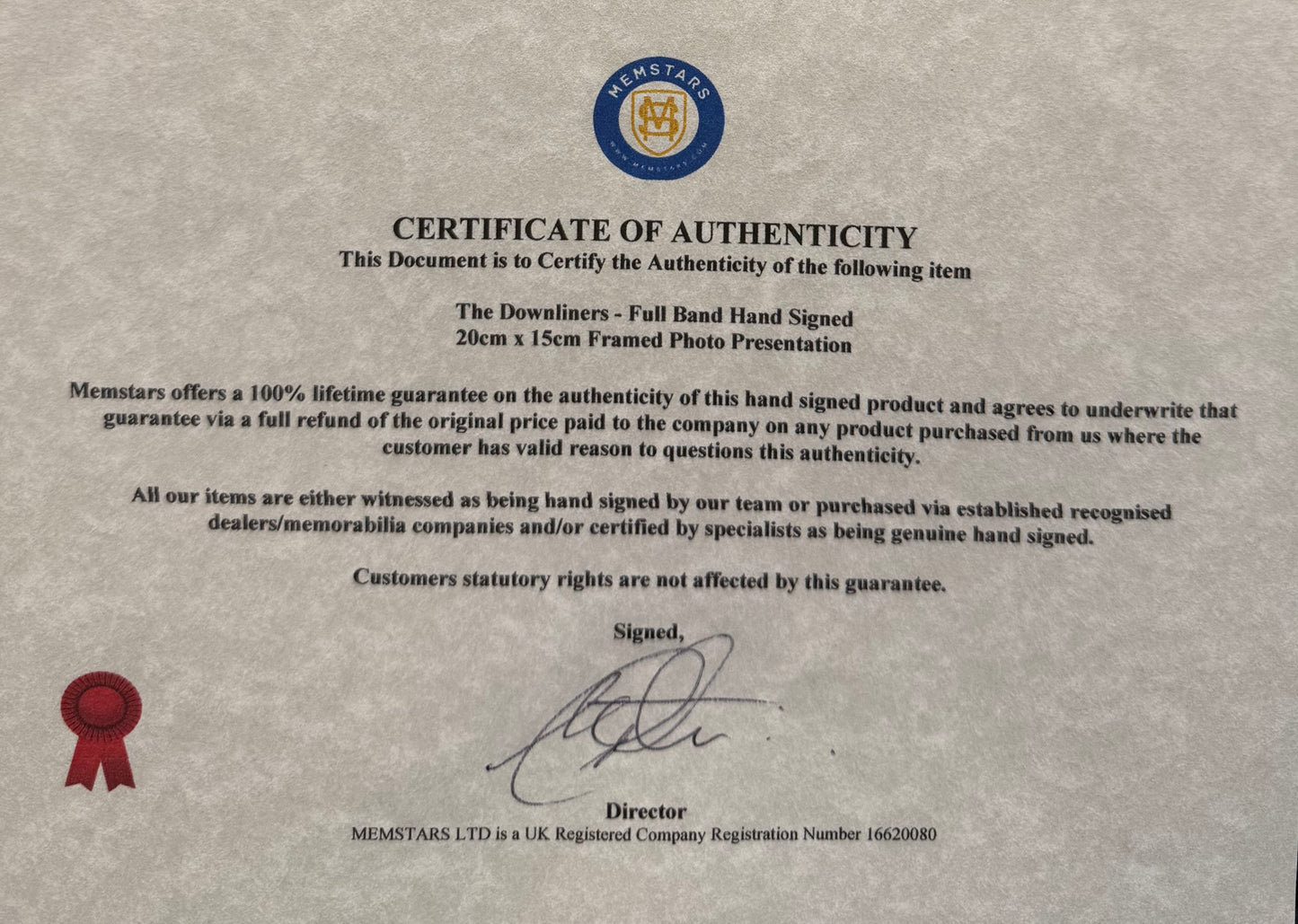 The Downliners Sect Hand Signed Framed 20cm x 15cm Magazine Cutting With COA