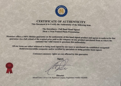 The Downliners Sect Hand Signed Framed 20cm x 15cm Magazine Cutting With COA