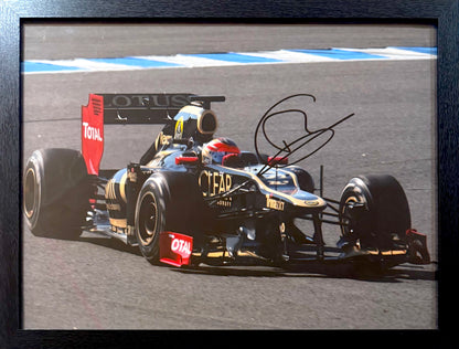 Romain Grosjean Formula 1, Hand Signed Lotus Photo With AFTAL COA