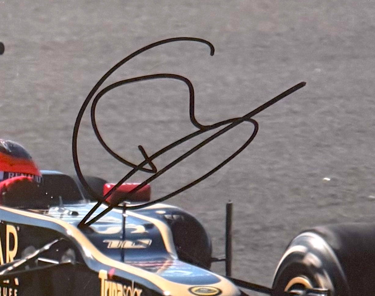 Romain Grosjean Formula 1, Hand Signed Lotus Photo With AFTAL COA