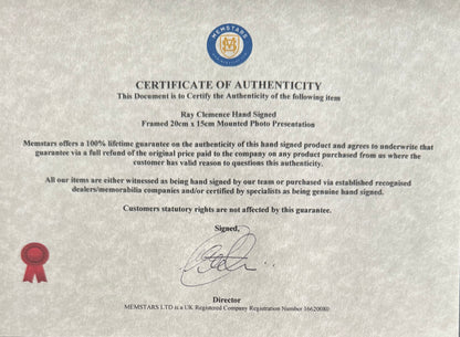 Ray Clemence, Liverpool, Spurs Legend, Hand Signed Publicity Card With COA