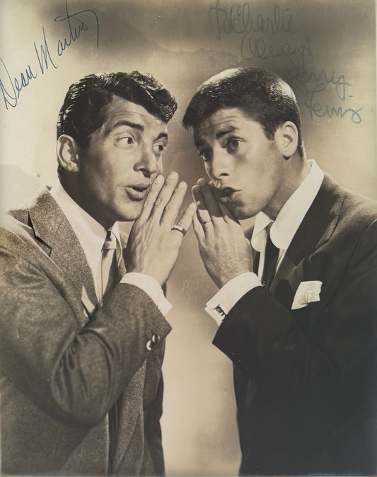 Dean Martin, Jerry Lewis, Guaranteed Hand Signed Framed Photo Presentation With COA