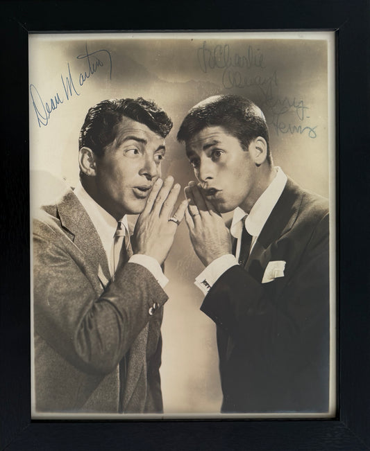 Dean Martin, Jerry Lewis, Guaranteed Hand Signed Framed Photo Presentation With COA