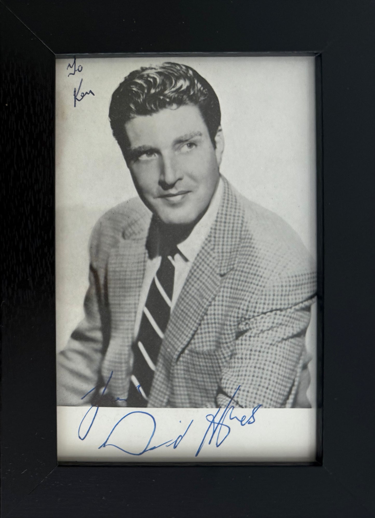 David Hughes, Opera, Pop Singer, Hand Signed Framed 15cm x 10cm Original Photo & COA