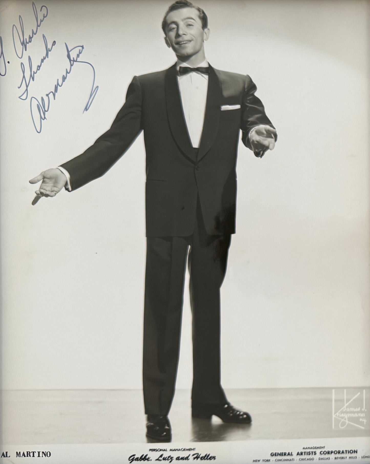 Al Martino Hand Signed Framed 25cm x 20cm Photo Presentation & COA