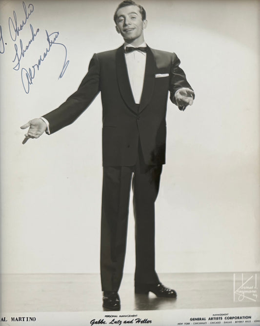 Al Martino Hand Signed Framed 25cm x 20cm Photo Presentation & COA