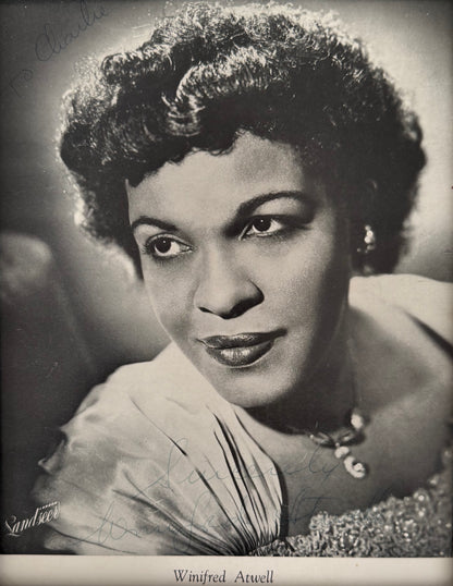 Winifred Atwell, Pianist, Composer, Hand Signed Framed 25cm x 20cm Photo COA