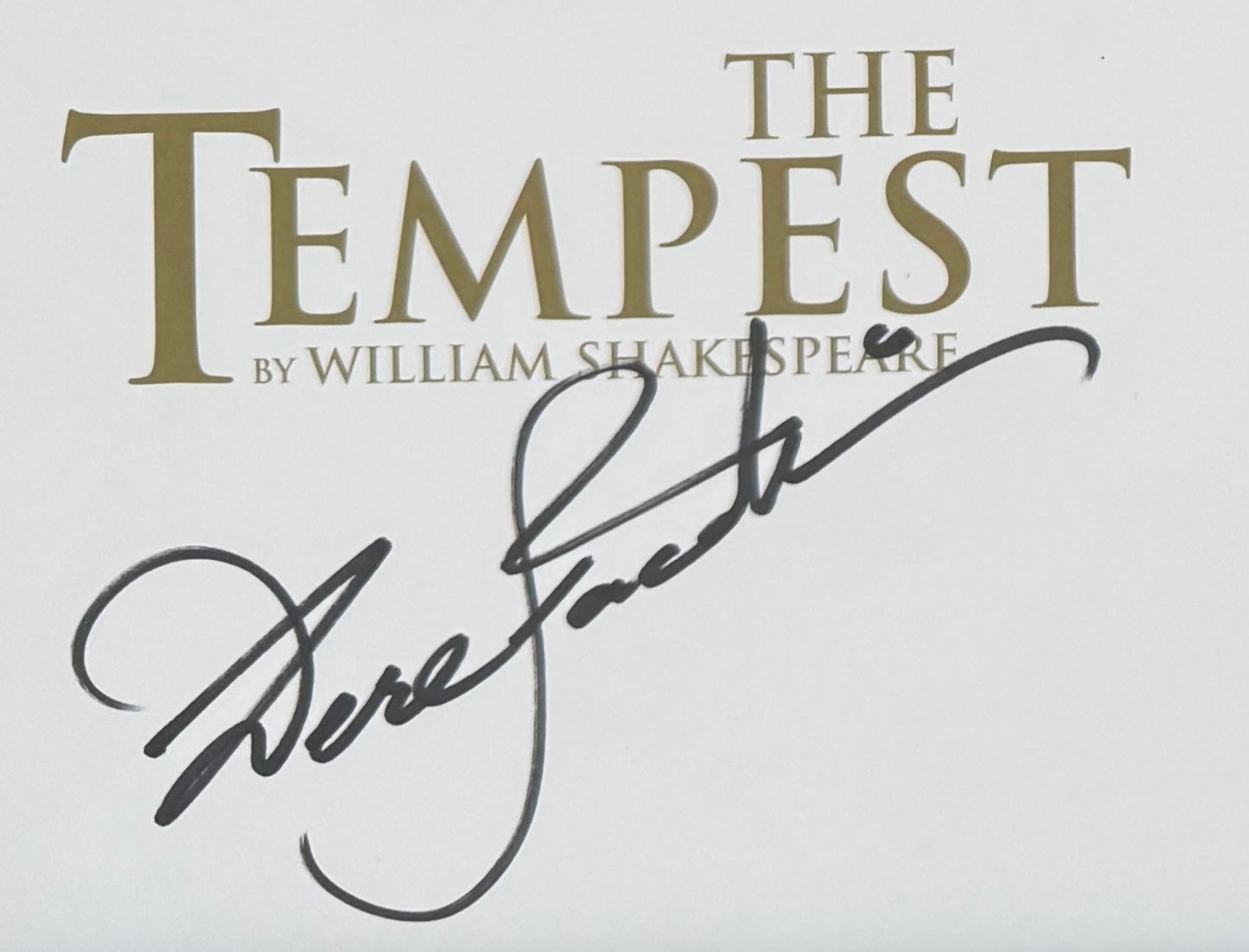 Sir Derek Jacobi, Hand Signed 'The Tempest' Theatre Programme With COA