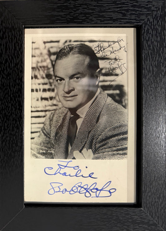Bob Hope Hand Signed Framed 15cm x 10cm Publicity Photo & COA