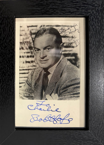 Bob Hope Hand Signed Framed 15cm x 10cm Publicity Photo & COA