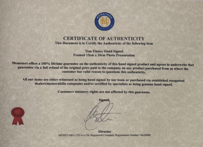 Albert Finney, Actor, Hand Signed Publicity Photo & COA