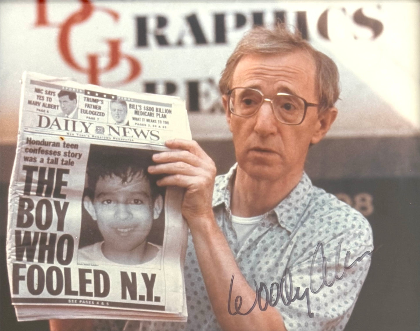 Woody Allen Hand Signed Framed 25cm x 20cm Photo Presentation & COA