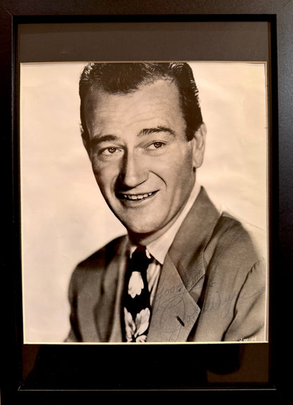 John Wayne, Hand Signed Framed 30cm x 20cm Original Publicity Photo & COA