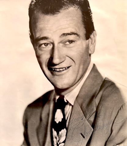 John Wayne, Hand Signed Framed 30cm x 20cm Original Publicity Photo & COA