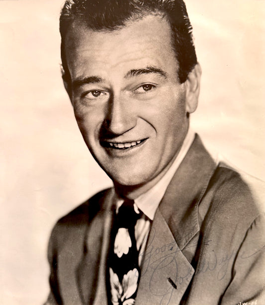John Wayne, Hand Signed Framed 30cm x 20cm Original Publicity Photo & COA