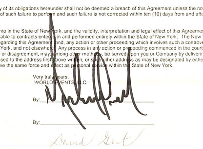 Michael Jackson, Gloria Estefan, Hand Signed Original Contract, 75cm x 55cm Presentation With COA