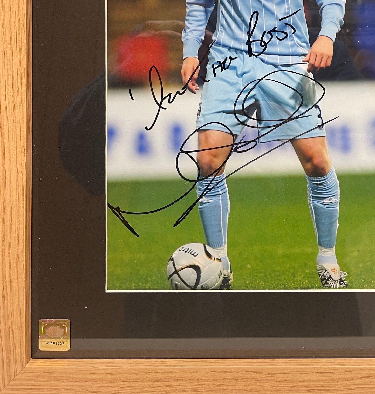 MICHAEL BALL FORMER MANCHESTER CITY PLAYER HAND SIGNED PHOTO WITH COA