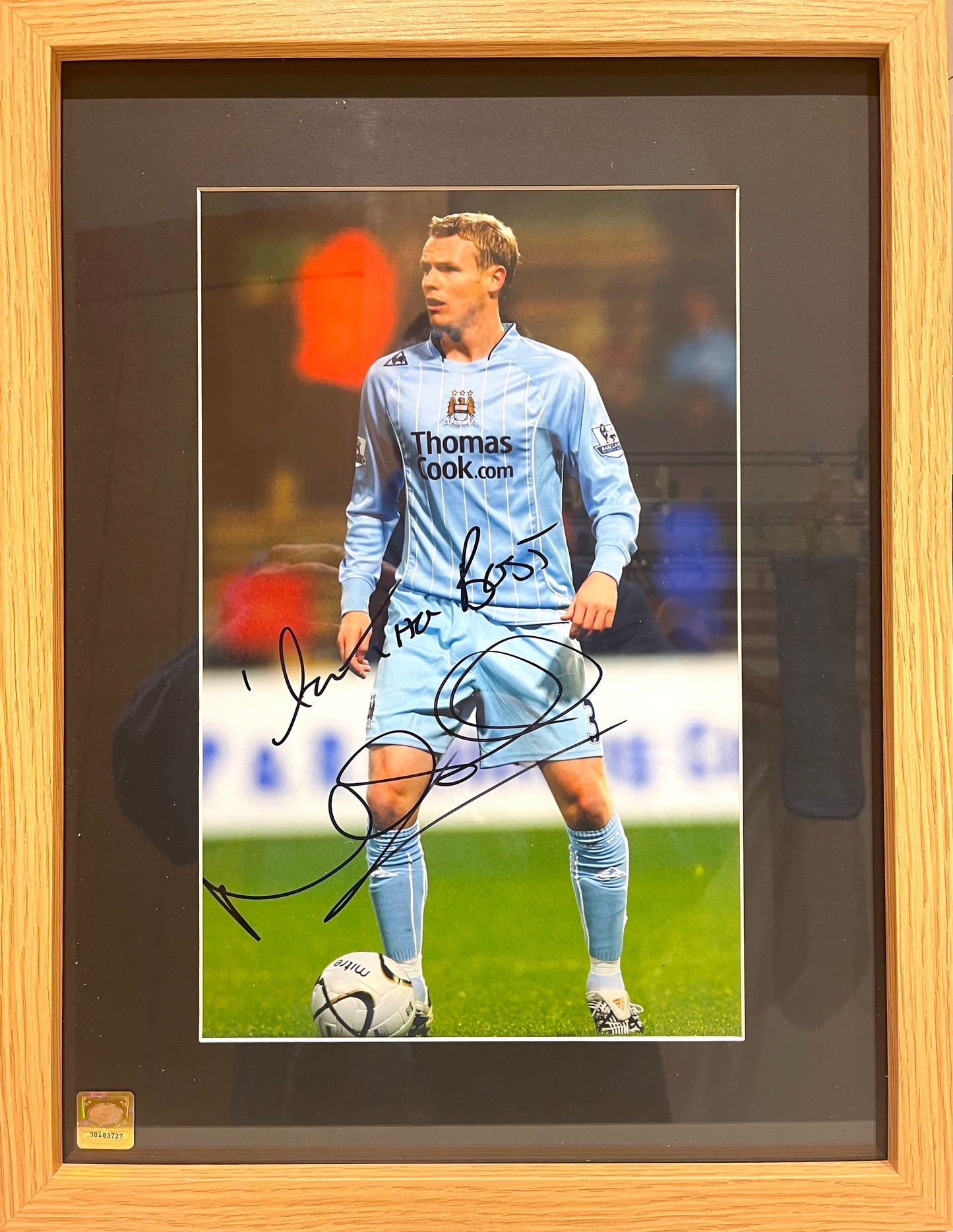 MICHAEL BALL FORMER MANCHESTER CITY PLAYER HAND SIGNED PHOTO WITH COA