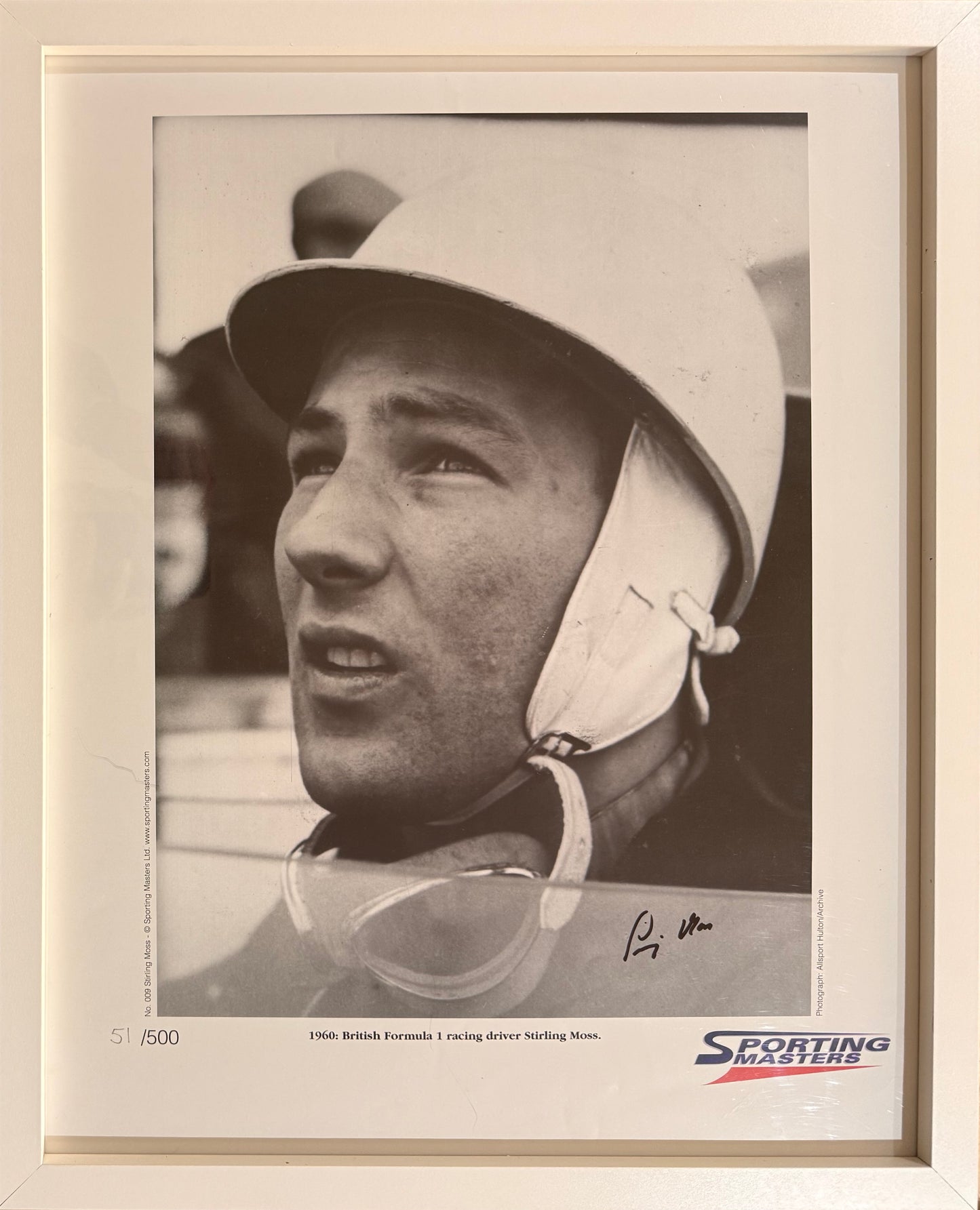 Sir Stirling Moss Hand Signed Limited Edition Print (51/500) With AFTAL COA