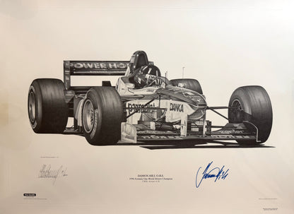 Damon Hill, Hand Signed Limited Edition Alan Stammers Drawing, And COA