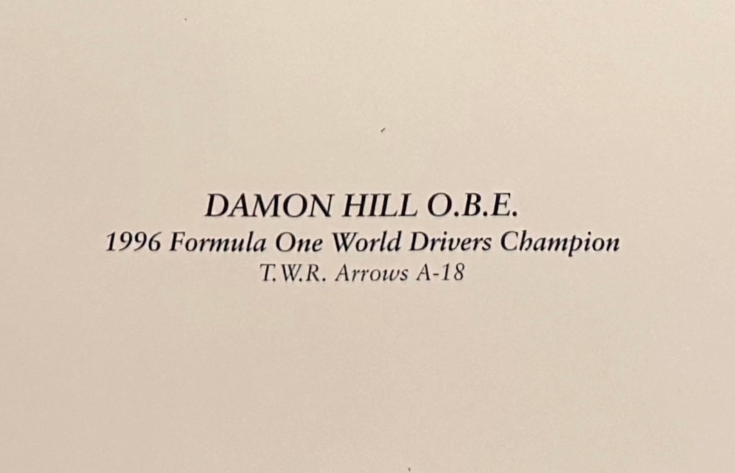 Damon Hill, Hand Signed Limited Edition Alan Stammers Drawing, And COA