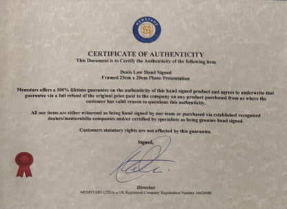 Denis Law, Manchester United, Scotland Legend, Hand Signed Framed Photo & COA