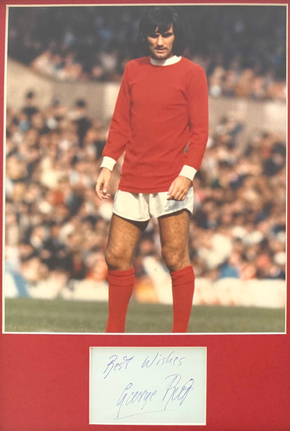 George Best, Manchester United Legend, Stunning Hand Signed Photo Card Presentation & COA