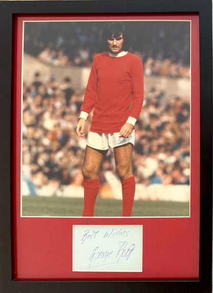 George Best, Manchester United Legend, Stunning Hand Signed Photo Card Presentation & COA