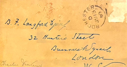 Charles Dickens, British Novelist, Hand Signed Framed Envelope Presentation & COA