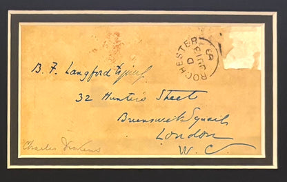 Charles Dickens, British Novelist, Hand Signed Framed Envelope Presentation & COA