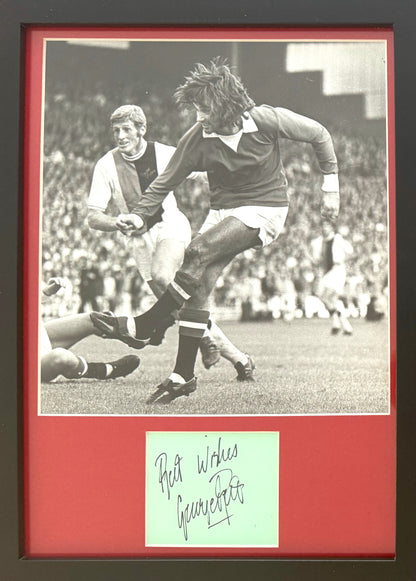 George Best, Manchester United Legend, Stunning Hand Signed Photo Card Presentation & COA