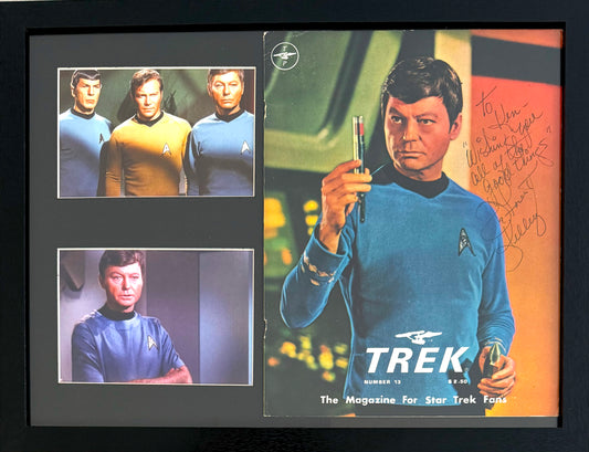 DeForest Kelley, Doctor 'Bones' McCoy, Star Trek Original Series Hand Signed Framed Magazine Cover With COA