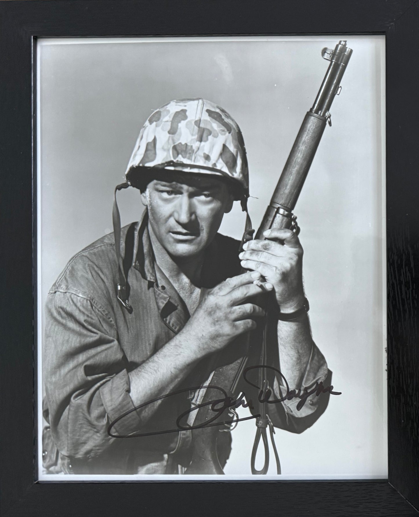 John Wayne, Hand Signed Framed 25cm x 20cm Original 'Sands Of Iwo Jima' Photo & COA