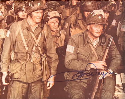 John Wayne, Hand Signed Framed 25cm x 20cm Original 'The Longest Day' Photo & COA