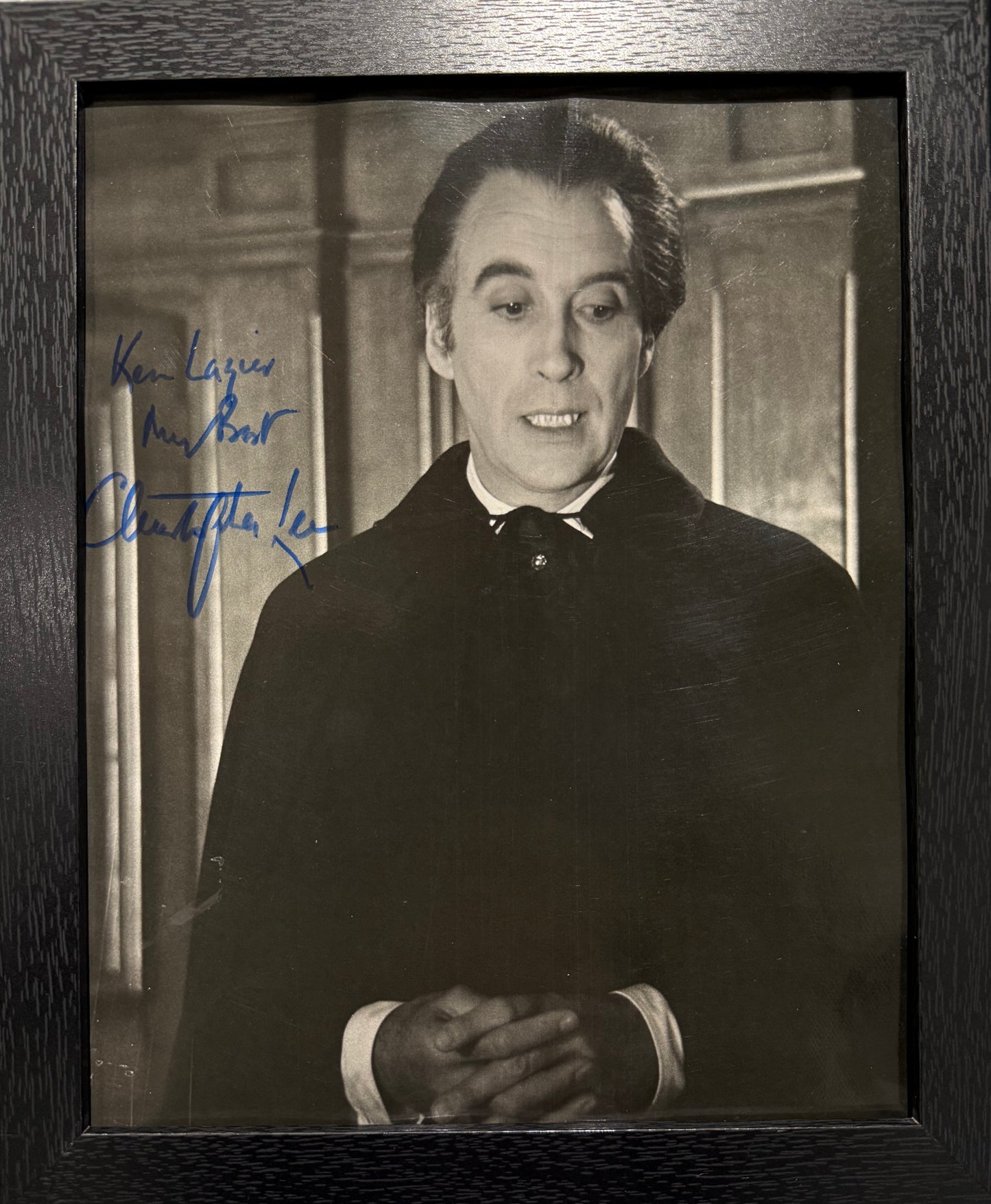 Christopher Lee, Hand Signed 'Scars Of Dracula' Framed Photo With COA